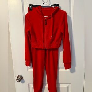 Red Two pc Jogger Set Size M